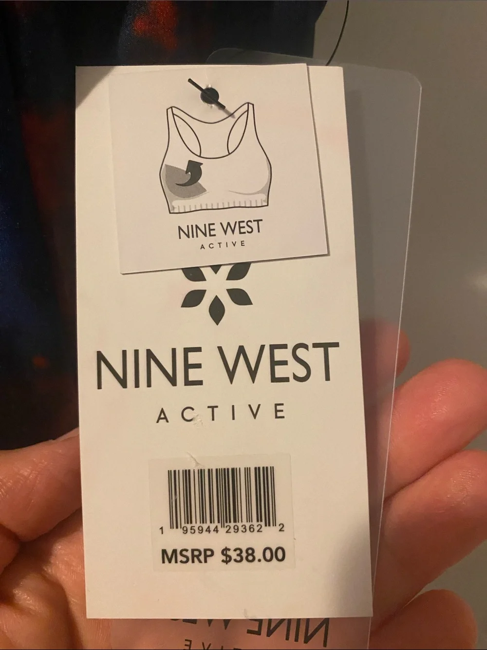 Nine West Active Red & Blue Padded Sports Bra NWT - size Medium
